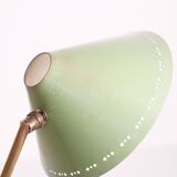 Pinocchio casserole lamp brass and green lacquered steel