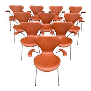 10x chaises avec bras, - fritz hansen