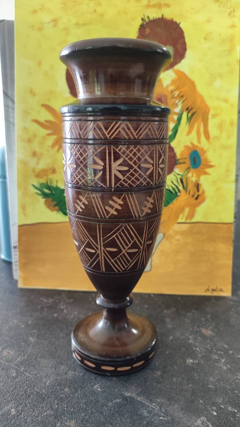Wooden vase