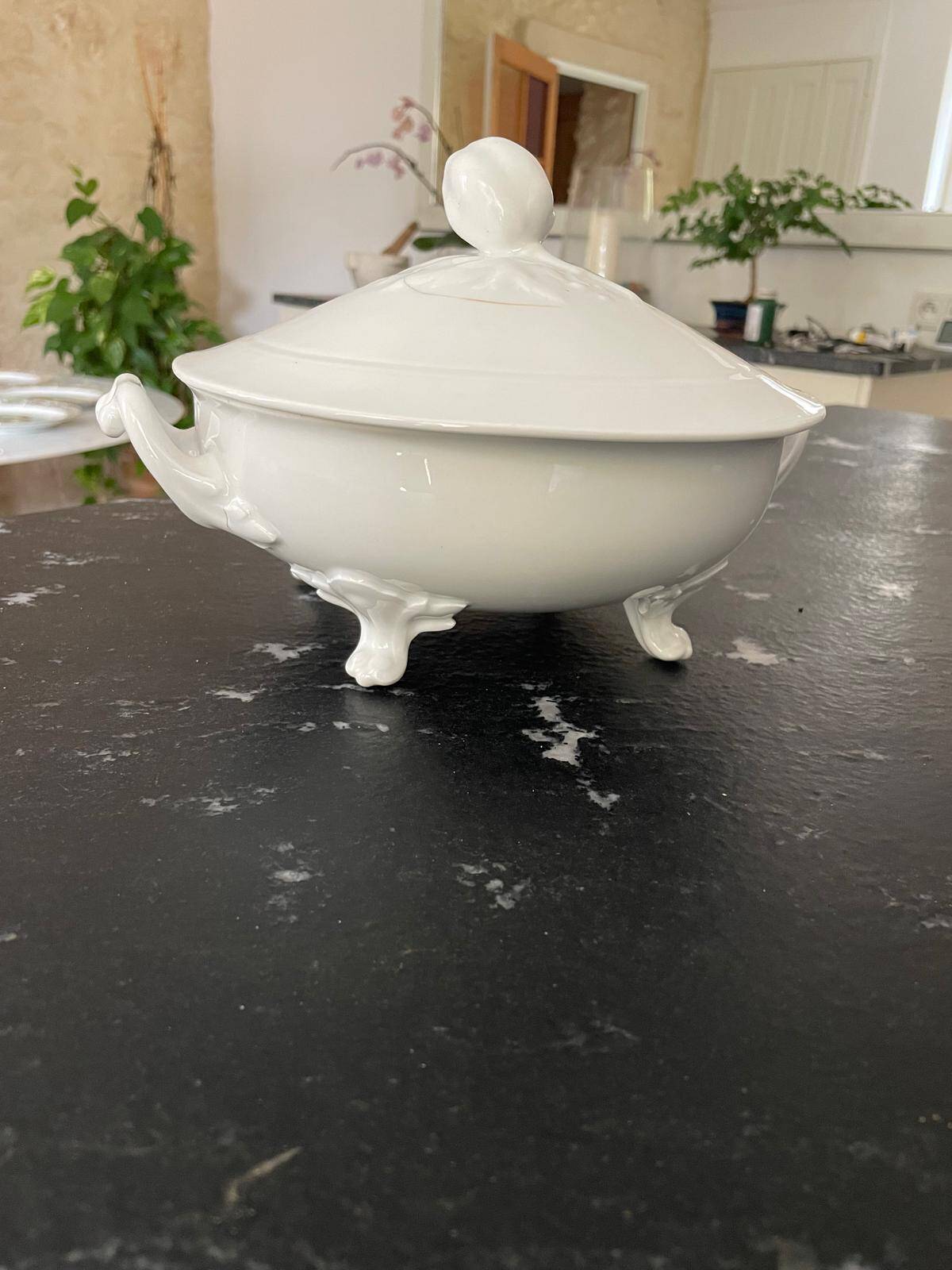 Antique Soup Tureen & Vegetable Dish with Lid