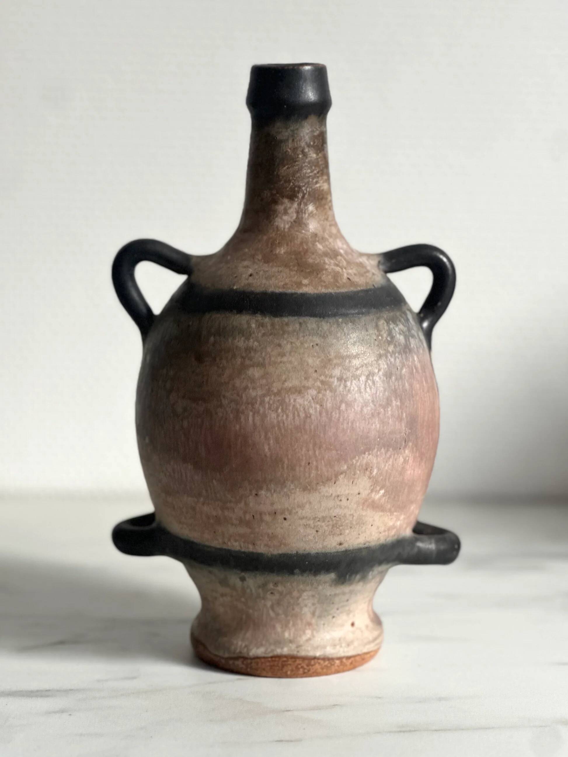 Amphora vase with four handles — Willy Biron, Bouffioulx, Belgium, circa 1960
