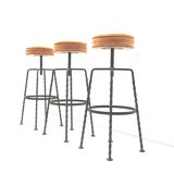 Set of six cast iron bar stools 1970s
