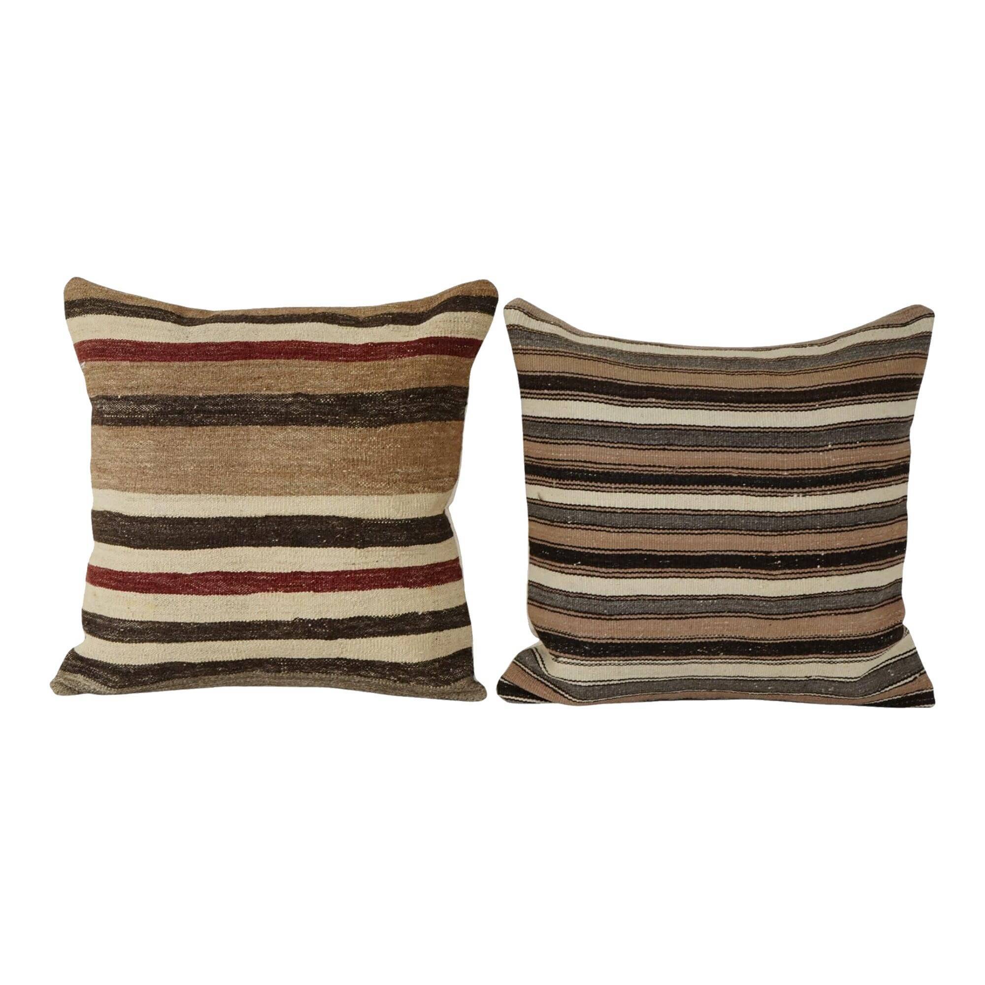 Set of 2 vintage kilim cushion covers 61x61 cm