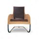 2 x Chaise longue lourde en rotin / cuir marron années 1990 Très bon état