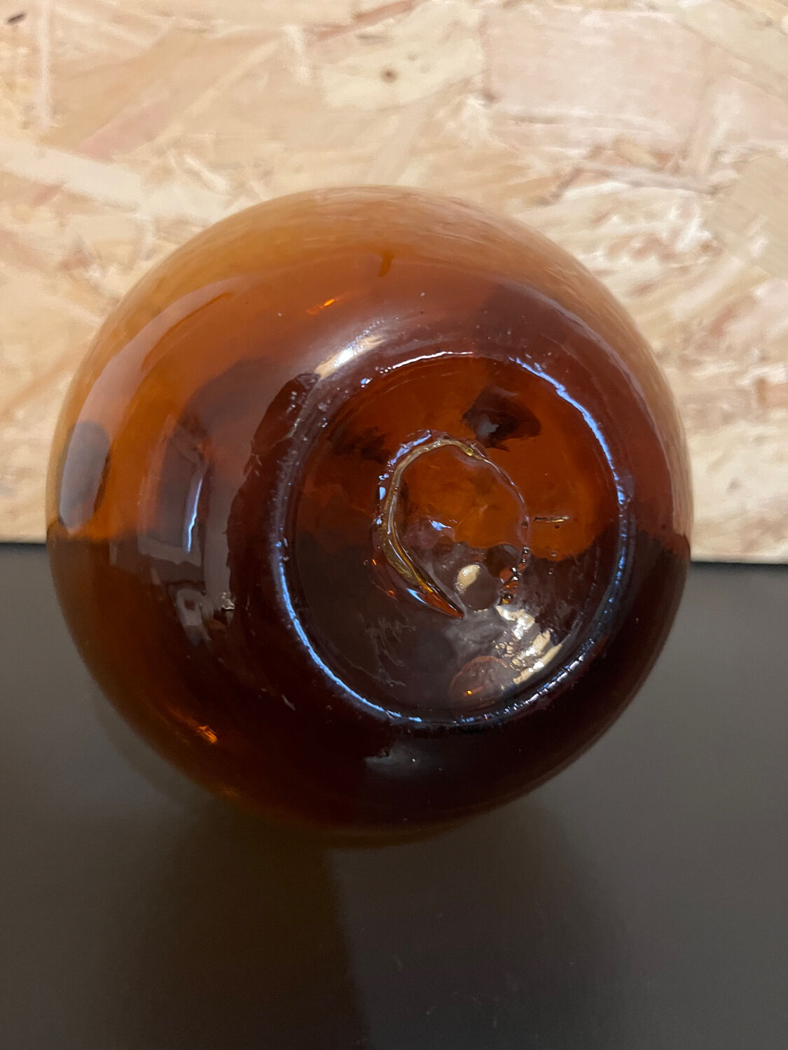 Amber blown glass vase