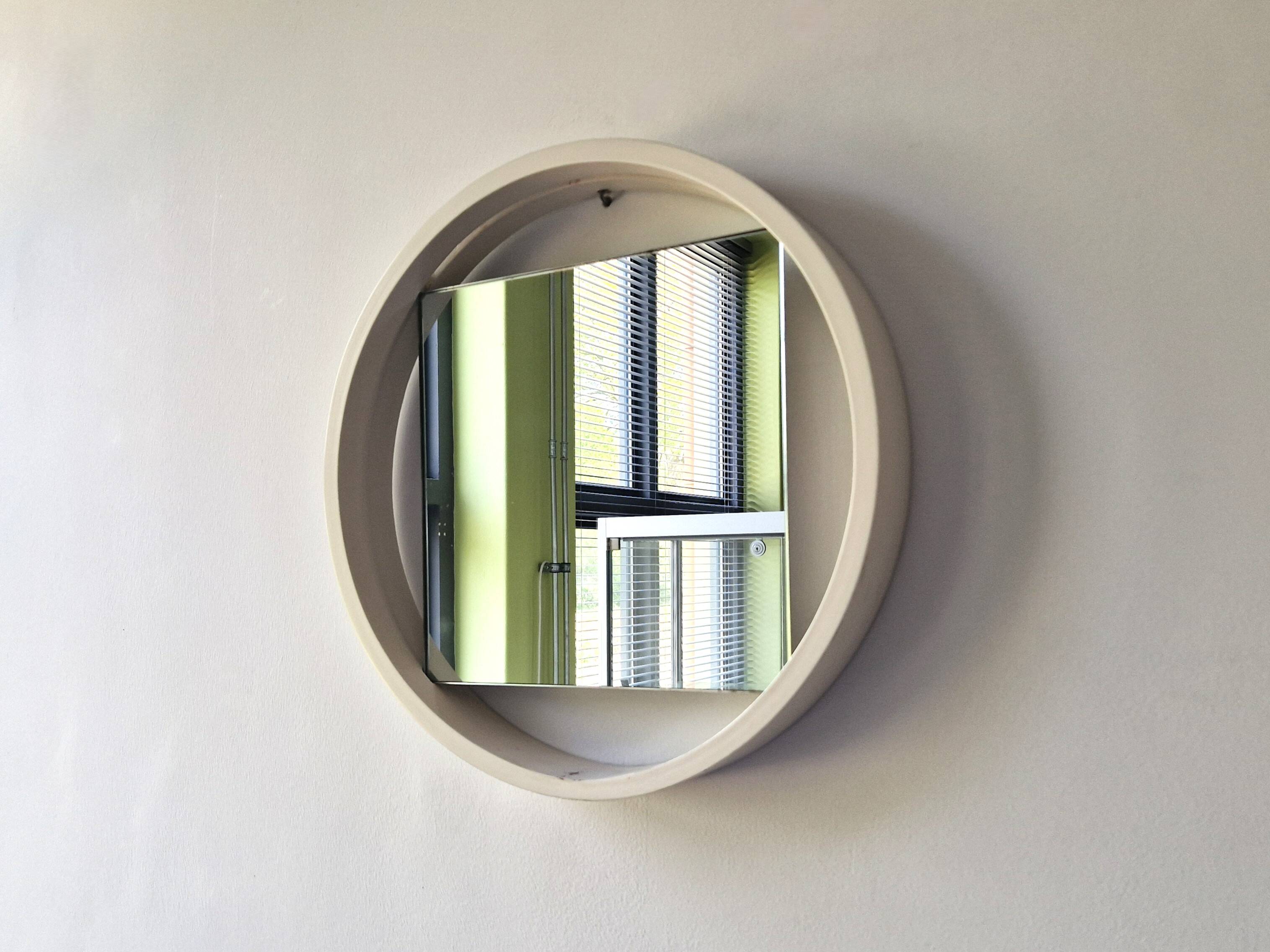 White ‘DZ84’ mirror by Benno Premsela for ‘t Spectrum, The Netherlands 1950's