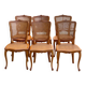 6 Louis XV style caned chairs in solid wood
