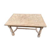 Renovated extendable farmhouse dining table in wood, 255cm from the 20th century.