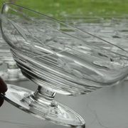 Set of 10 Art Deco crystal champagne glasses from Czechoslovakia