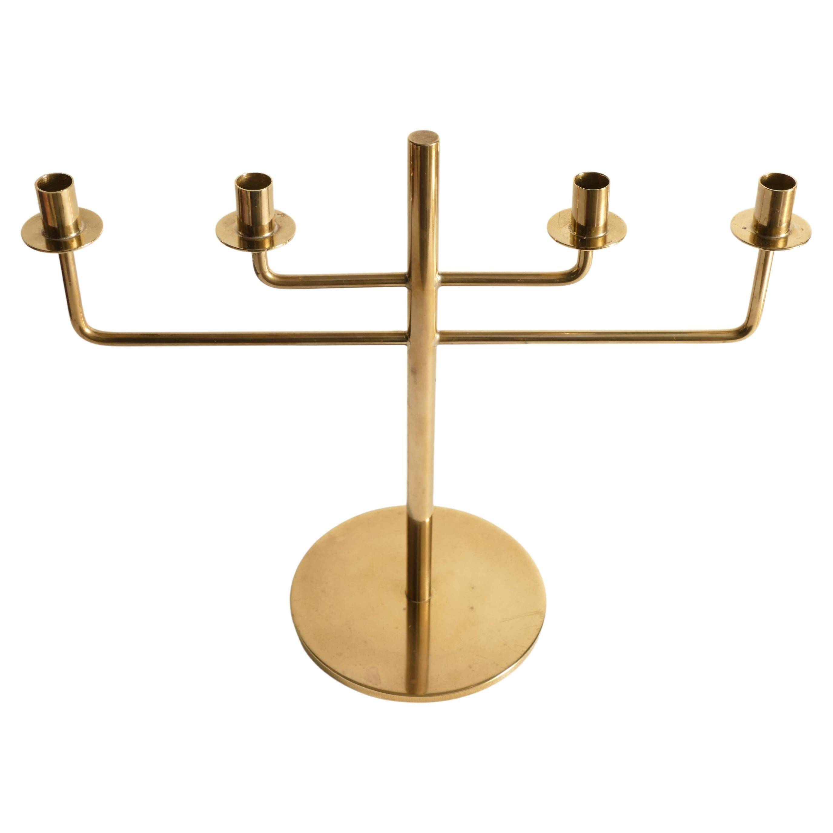 Scandinavian Modern Brass Candelabra by Hans-Agne Jakobsson, Markaryd, 1960s