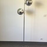 Eyeball chrome metal floor lamp