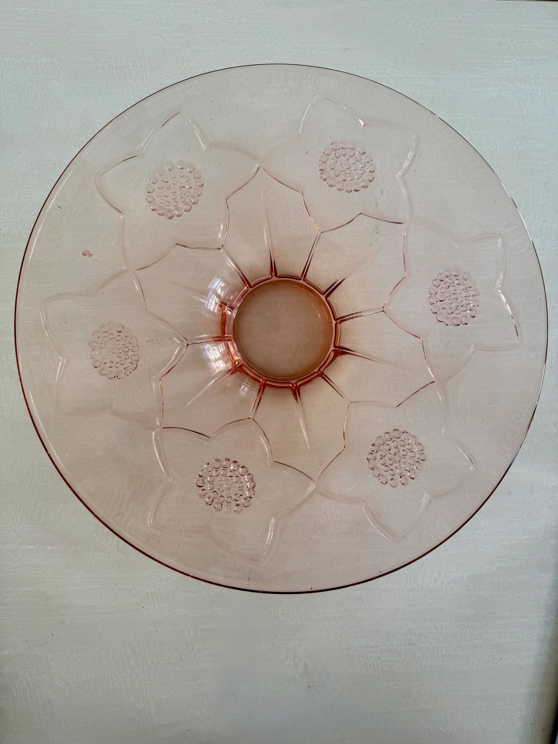 Plate in rosaline - floral patterns