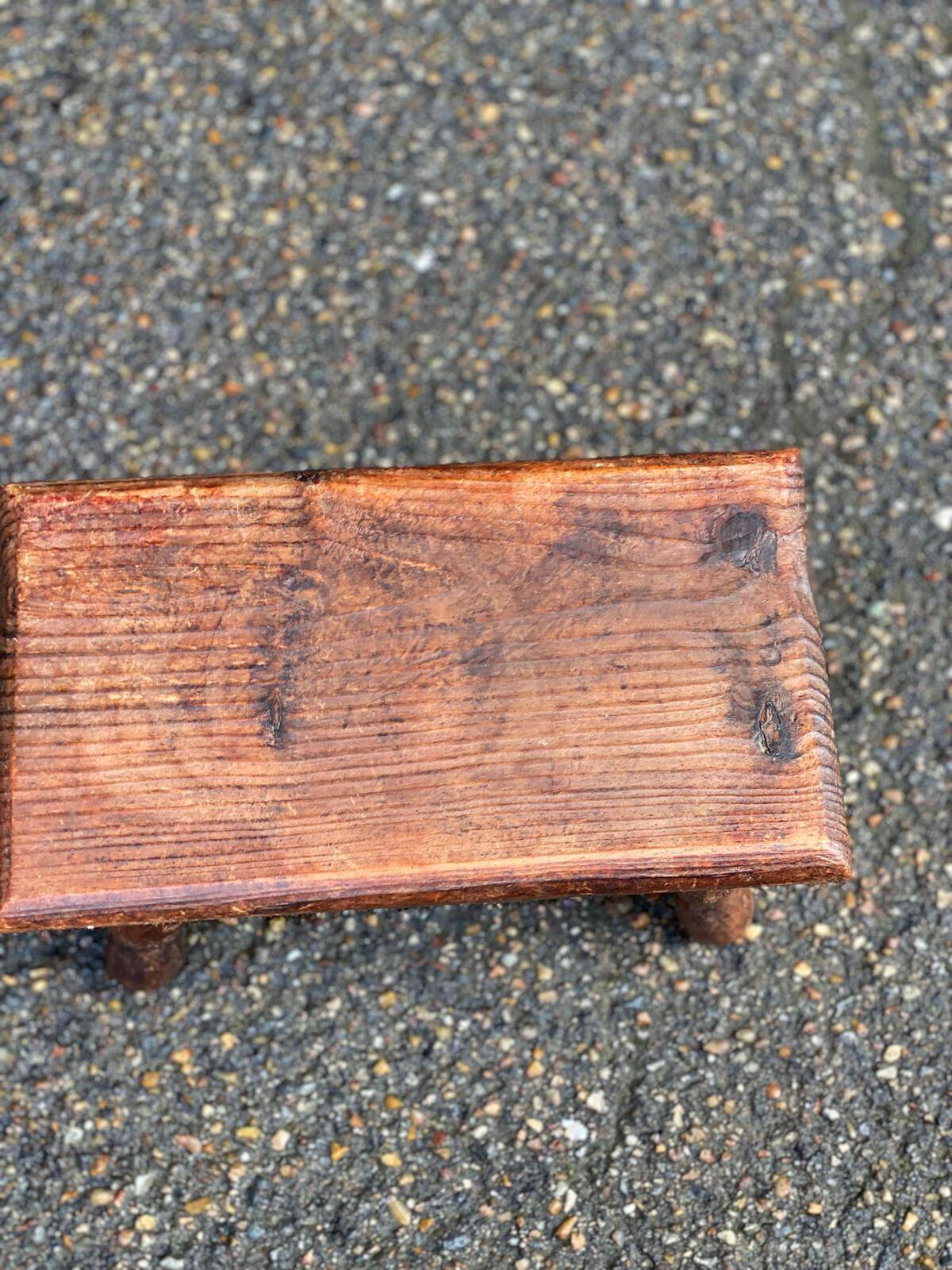Vintage solid wood footrest stool