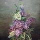 Exceptionally well-painted tableau of a bouquet of glycy.