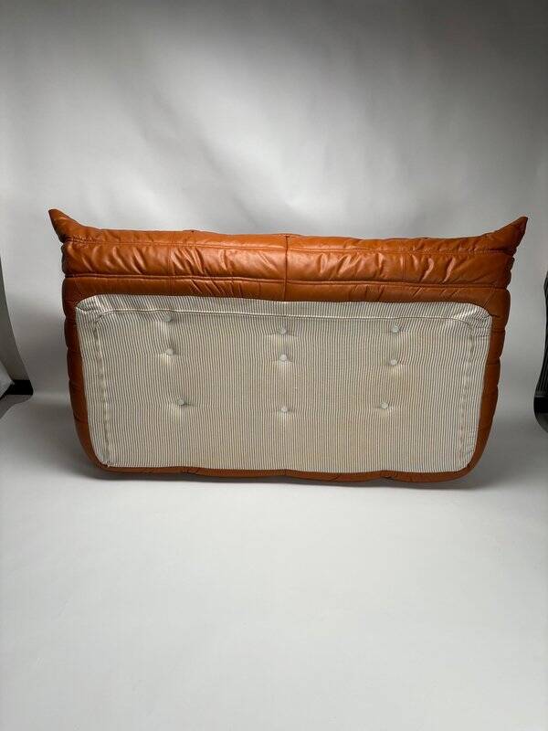 Togo Leather 3-Seaters Sofa attributed to Michel Ducaroy for Ligne Roset, 1992