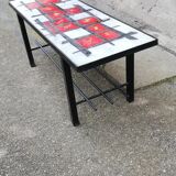 Vintage coffee table metal and lava stone
