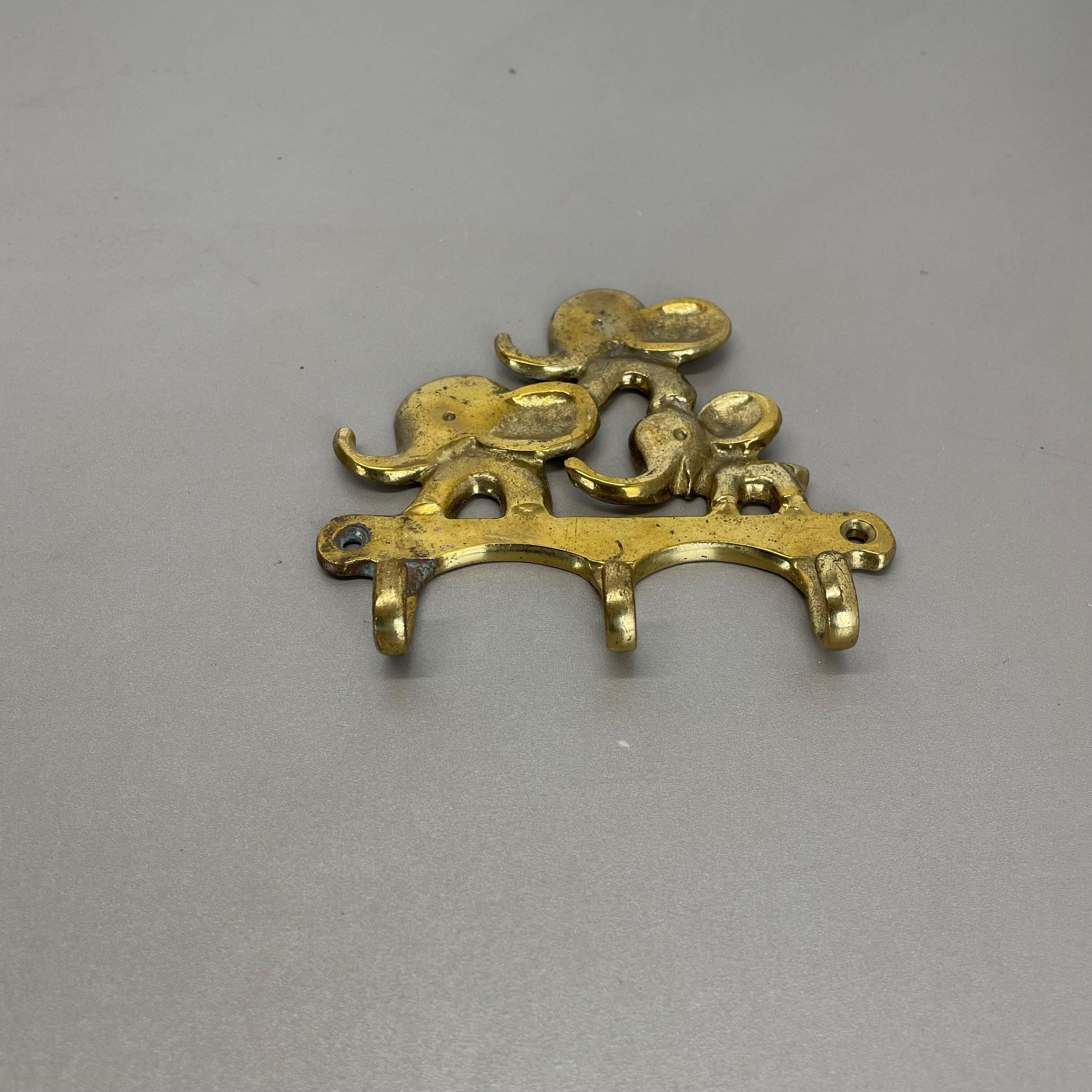 Brass "elephant" hook coat element by walter bosse herta baller, austria 1950s