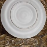 Six oyster plates earthenware with matte enamel, 50s