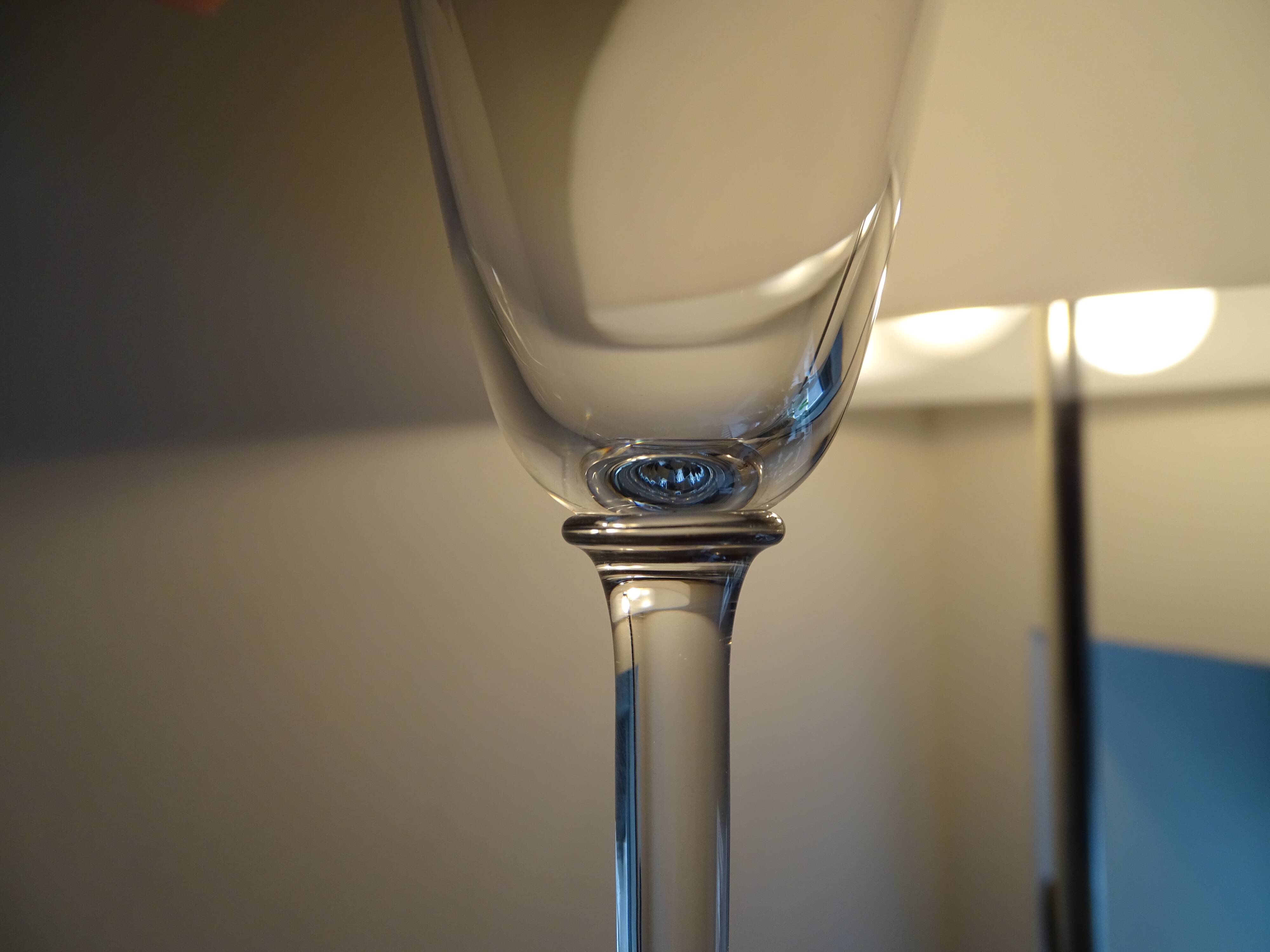 3 signed Baccarat crystal champagne flutes MUM model - 18.7 cm