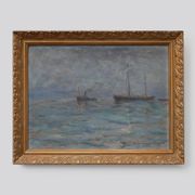 Marine seascape with sailing ships - Herman Van den Berghe, ca. 1900-1920