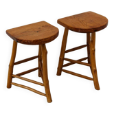 Pair of fir tripod stools