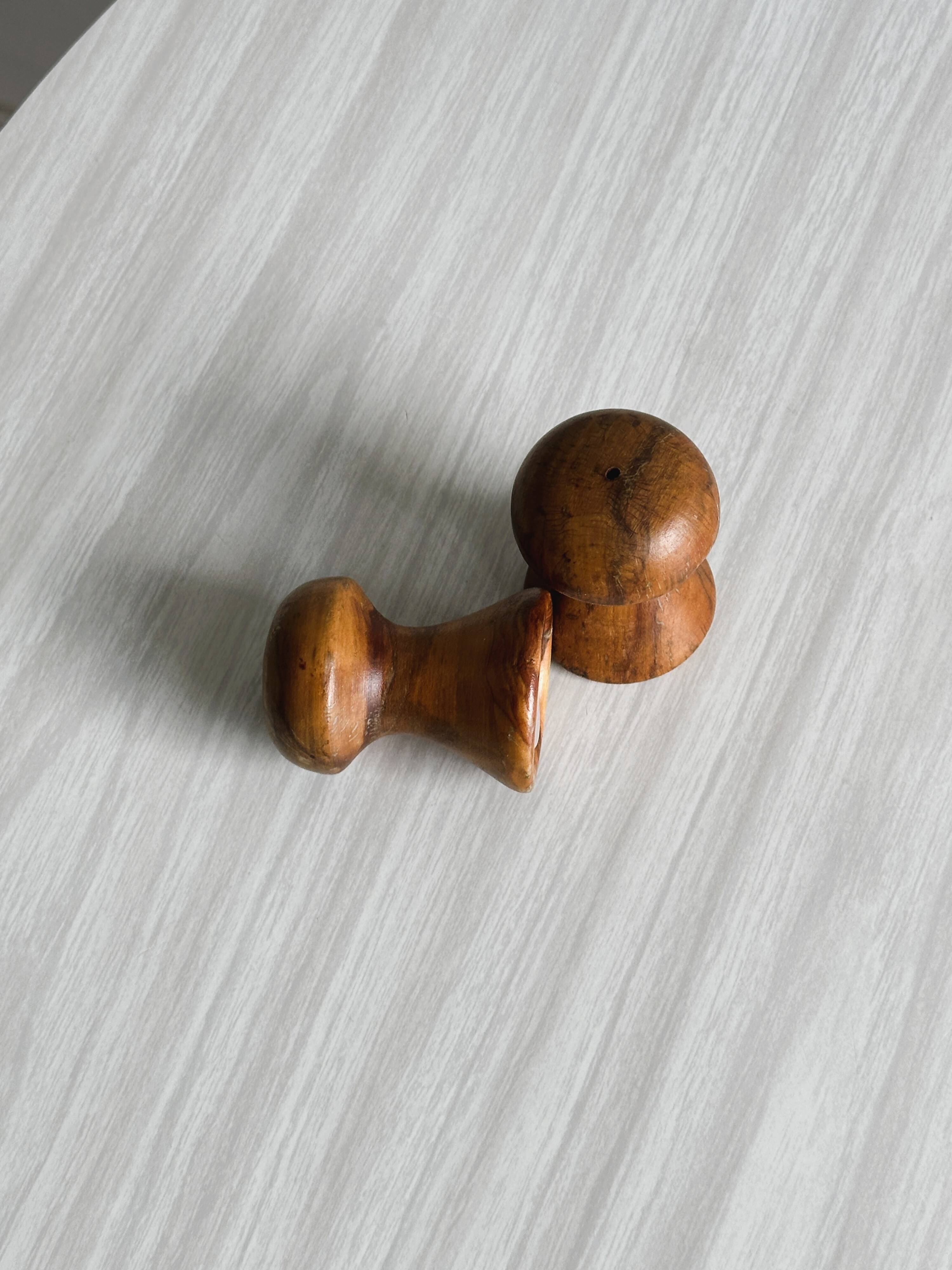Wooden salt and pepper shakers