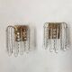 Pair of Italian wall lights Hollywood Regency with pendants and drops.