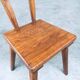 French Folk Art Rustic Dining Chair Set in Oak, 1940s, Set of 6