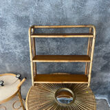 Vintage wall rattan shelf