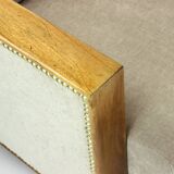 Set Of Two Art Deco Armchairs In Walnut And Fabric, Czechoslovakia 1930s