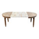 Renovated round Art Deco dining table, extendable, made of solid oak, 213cm.