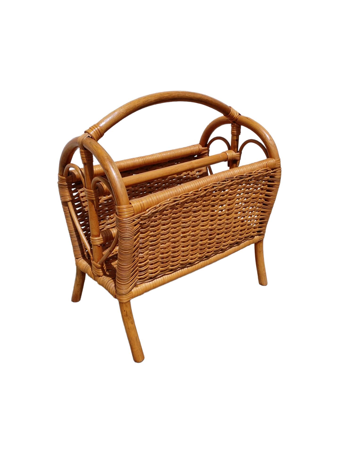 Rattan magazine rack