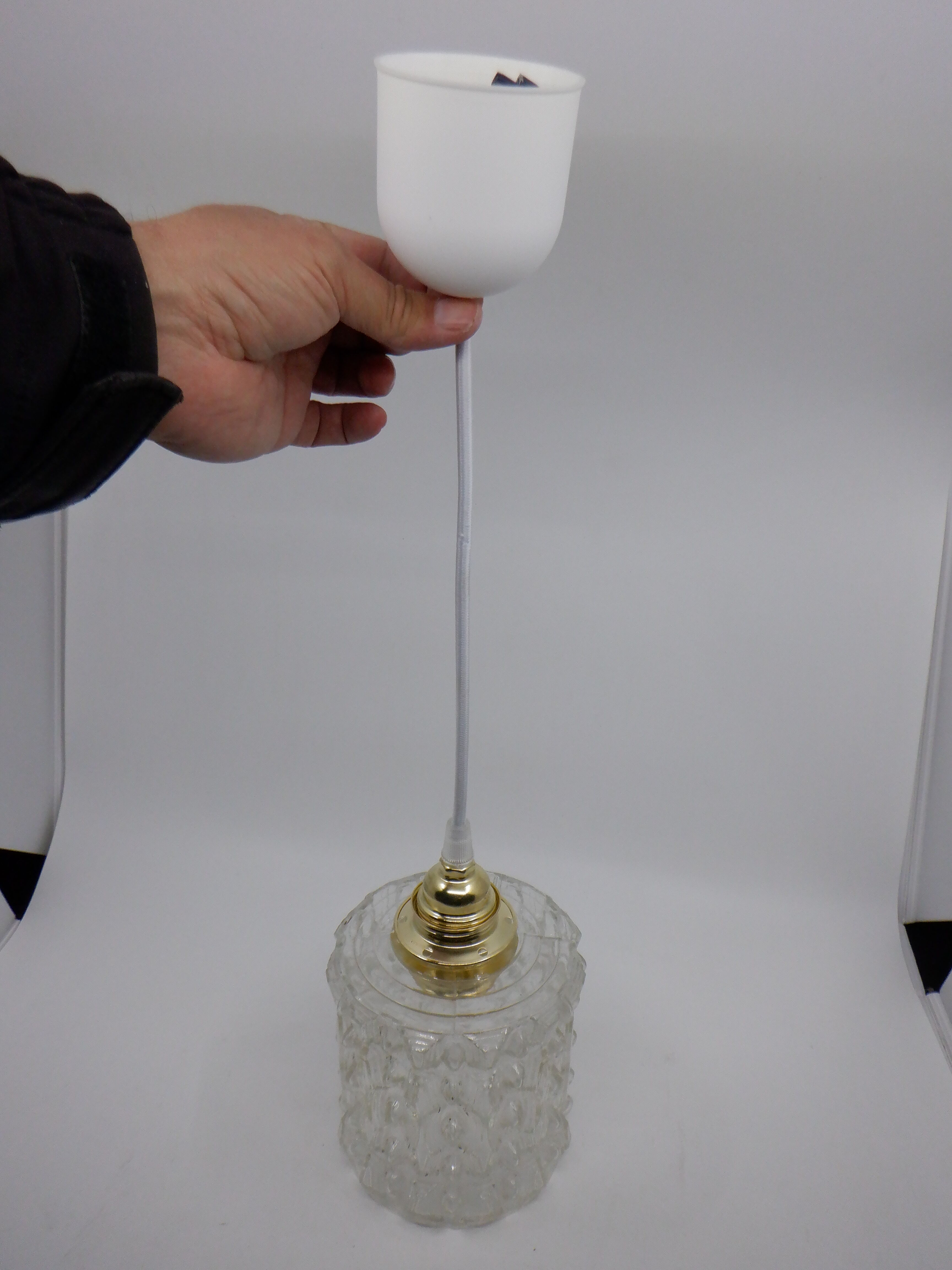 Chiseled glass hanging