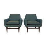 Italian Mid-century wood modern armchairs from 60s
