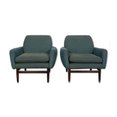 Italian Mid-century wood modern armchairs from 60s