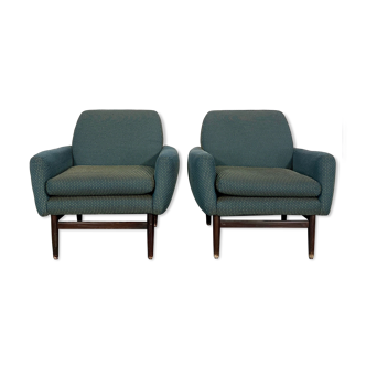 Italian Mid-century wood modern armchairs from 60s