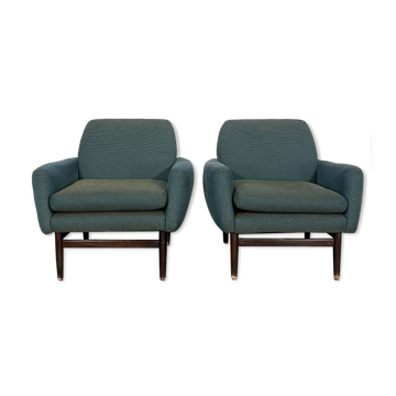 Fauteuils en bois italien du milieu du siècle