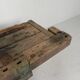 Wooden industrial workbench with vice, 194 cm long, 1930s.