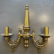 Pair of Art Deco gilt bronze wall sconces