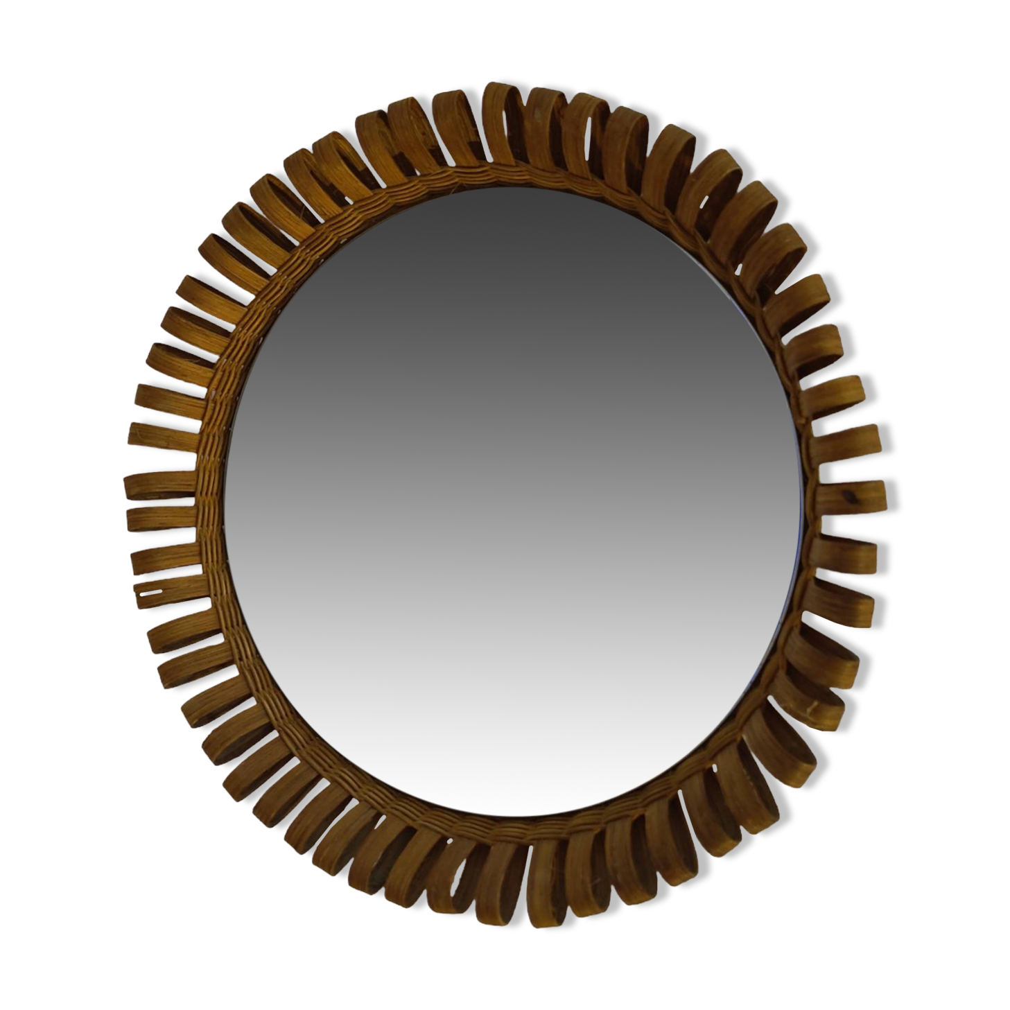 Small rattan mirror from the 60s