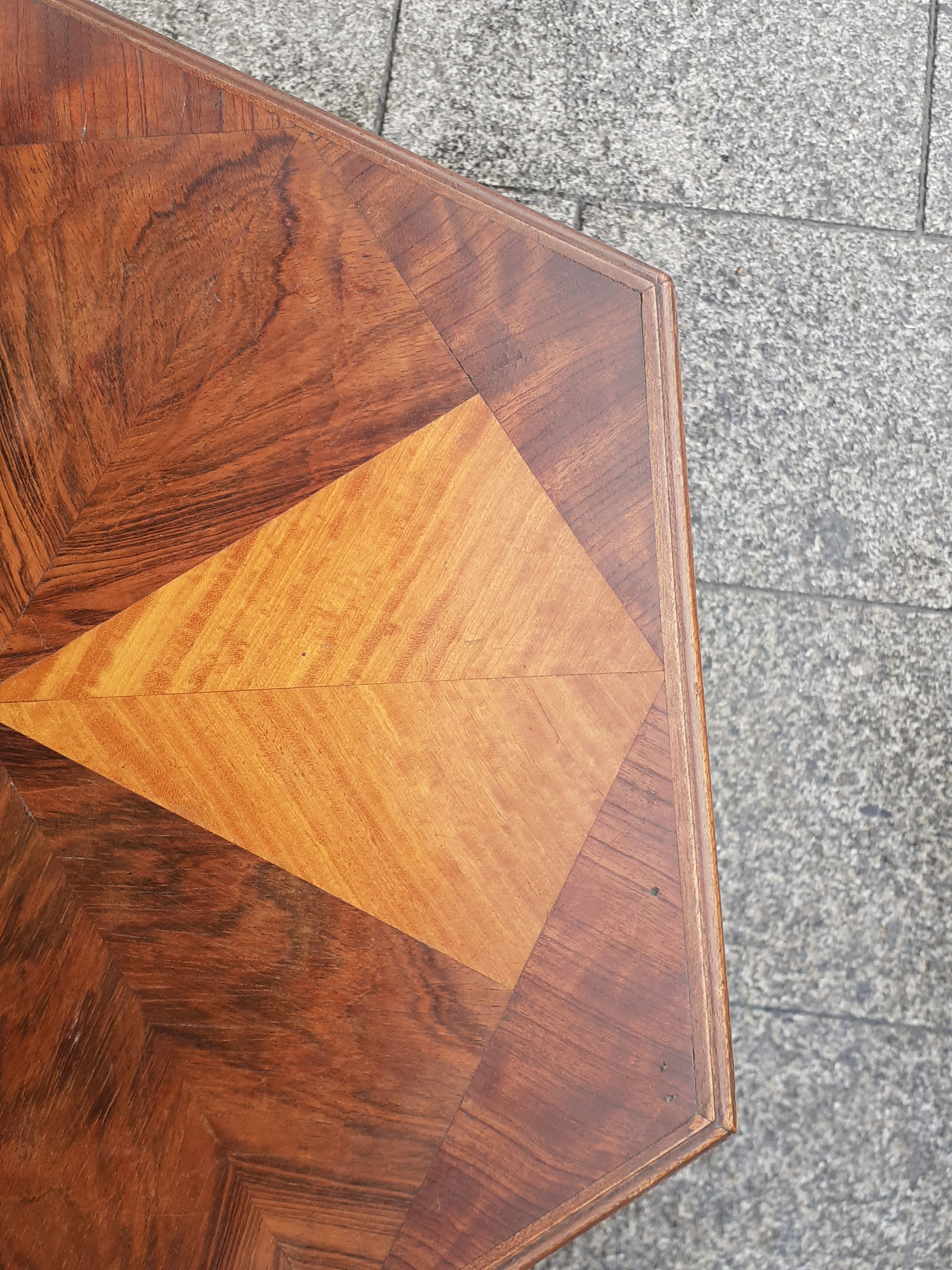Gueridon old marquetry table old art deco vintage