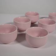 Mid-Century Vintage Tea Set Pastel Pink Porcelain Teapot & Cups, 1960s