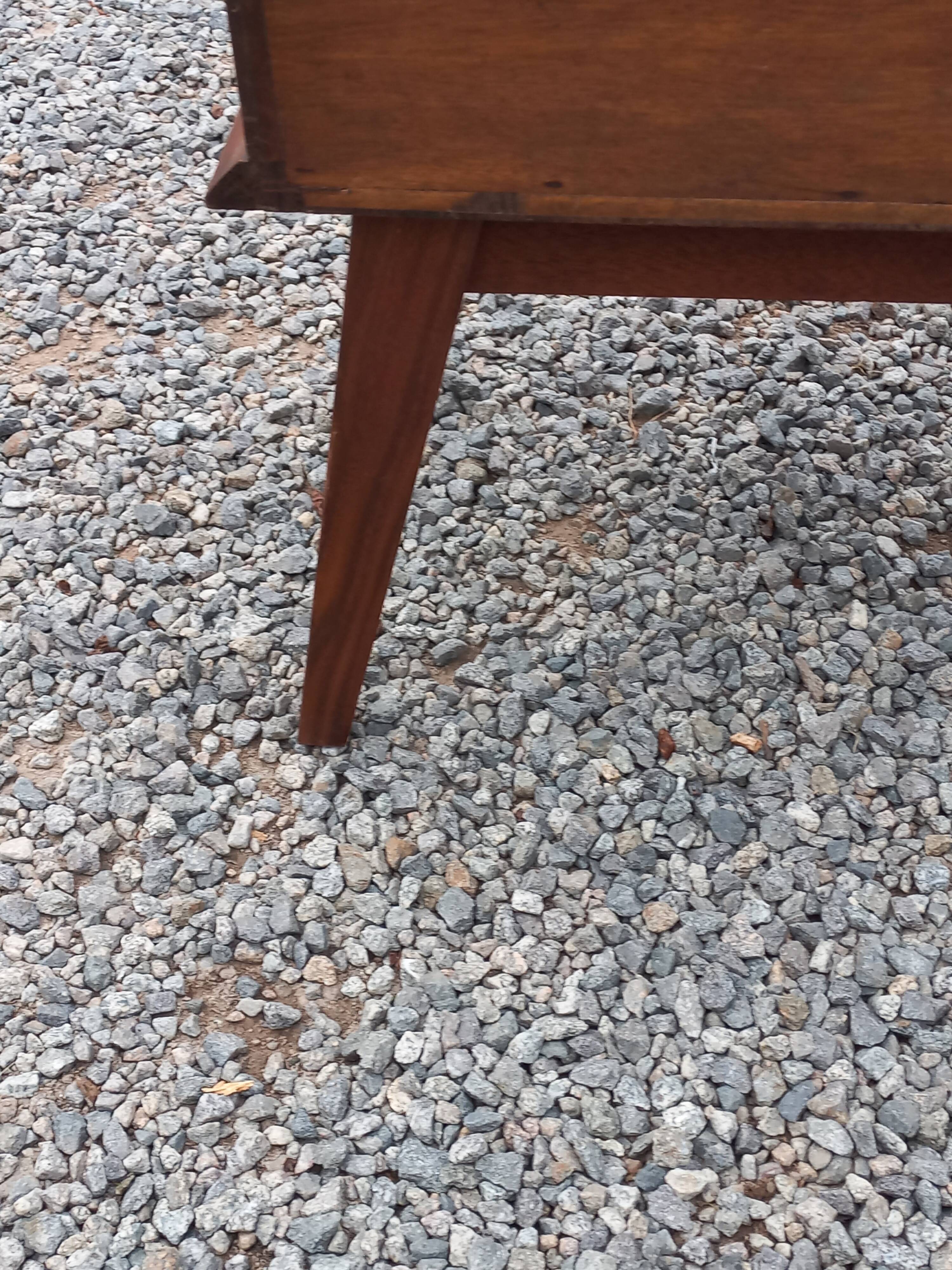 Vintage bedside table with compass legs from the 50s