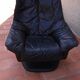 Fauteuil cuir scandinave pivotant pied central 1970 vintage