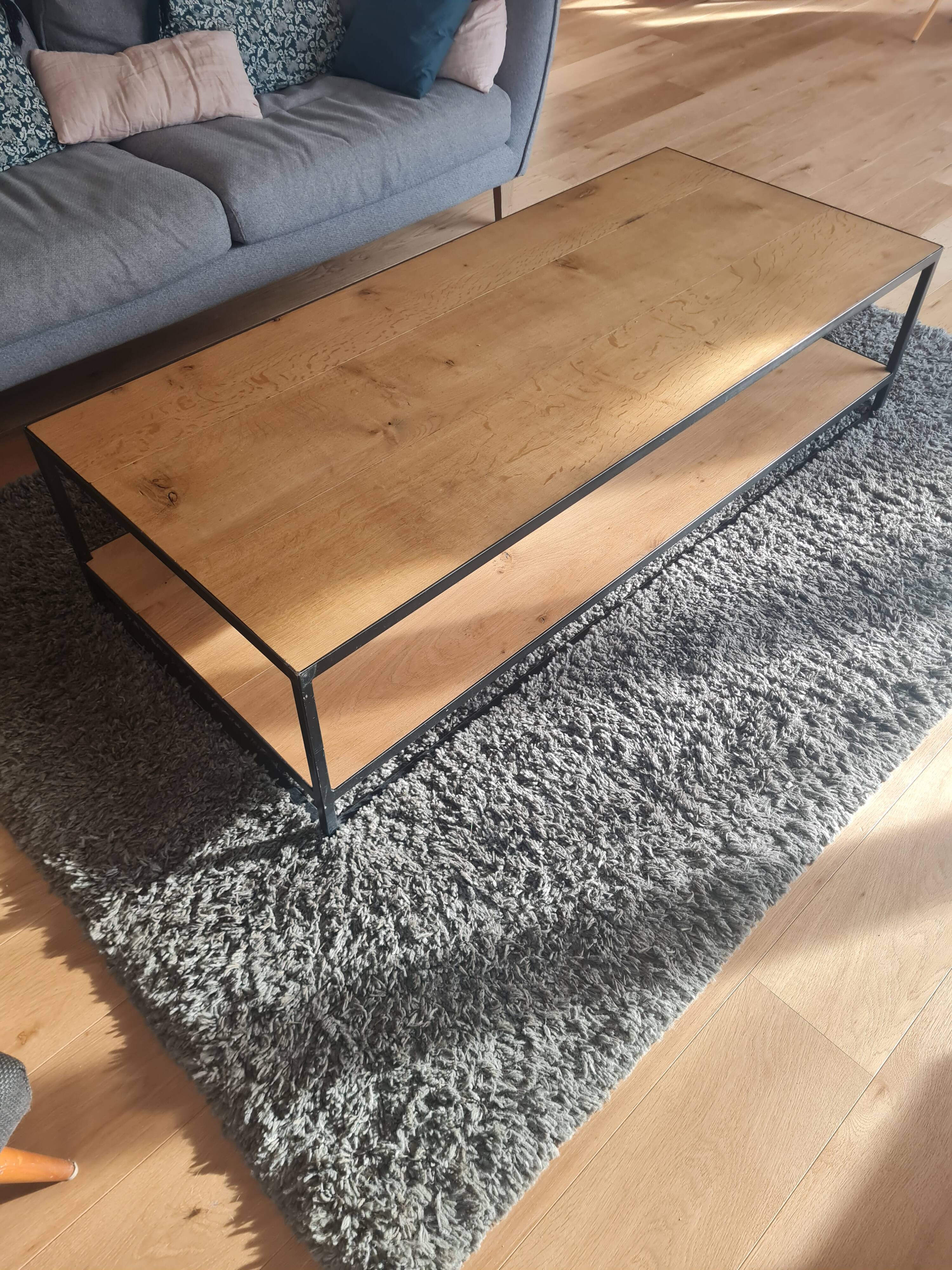 Rectangular wooden coffee table