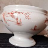 Dutch Tureen Petrus Regout Marines Series 1896 Maastricht Red Transferware