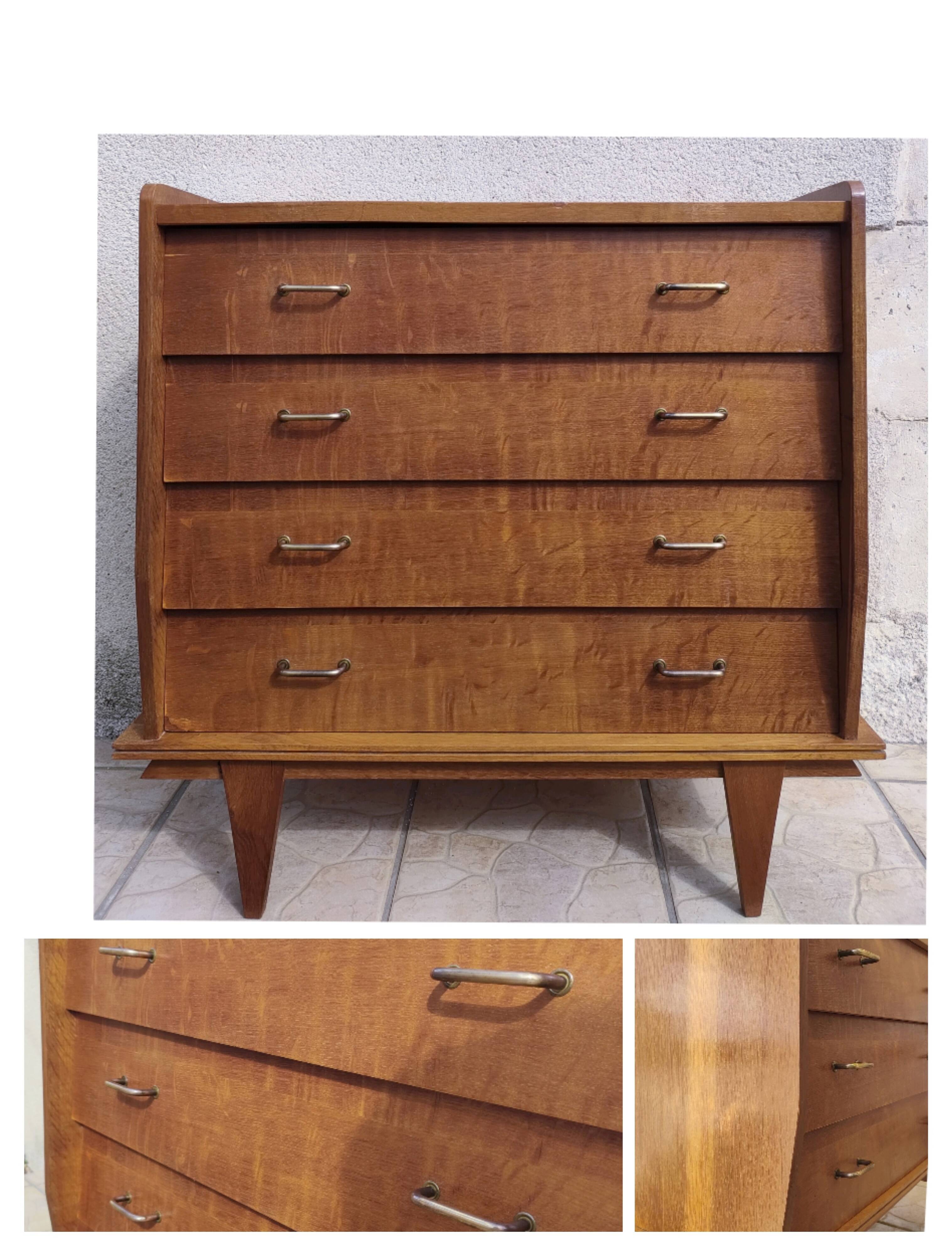 Designer wooden chest of drawers from the 60s