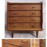Designer wooden chest of drawers from the 60s