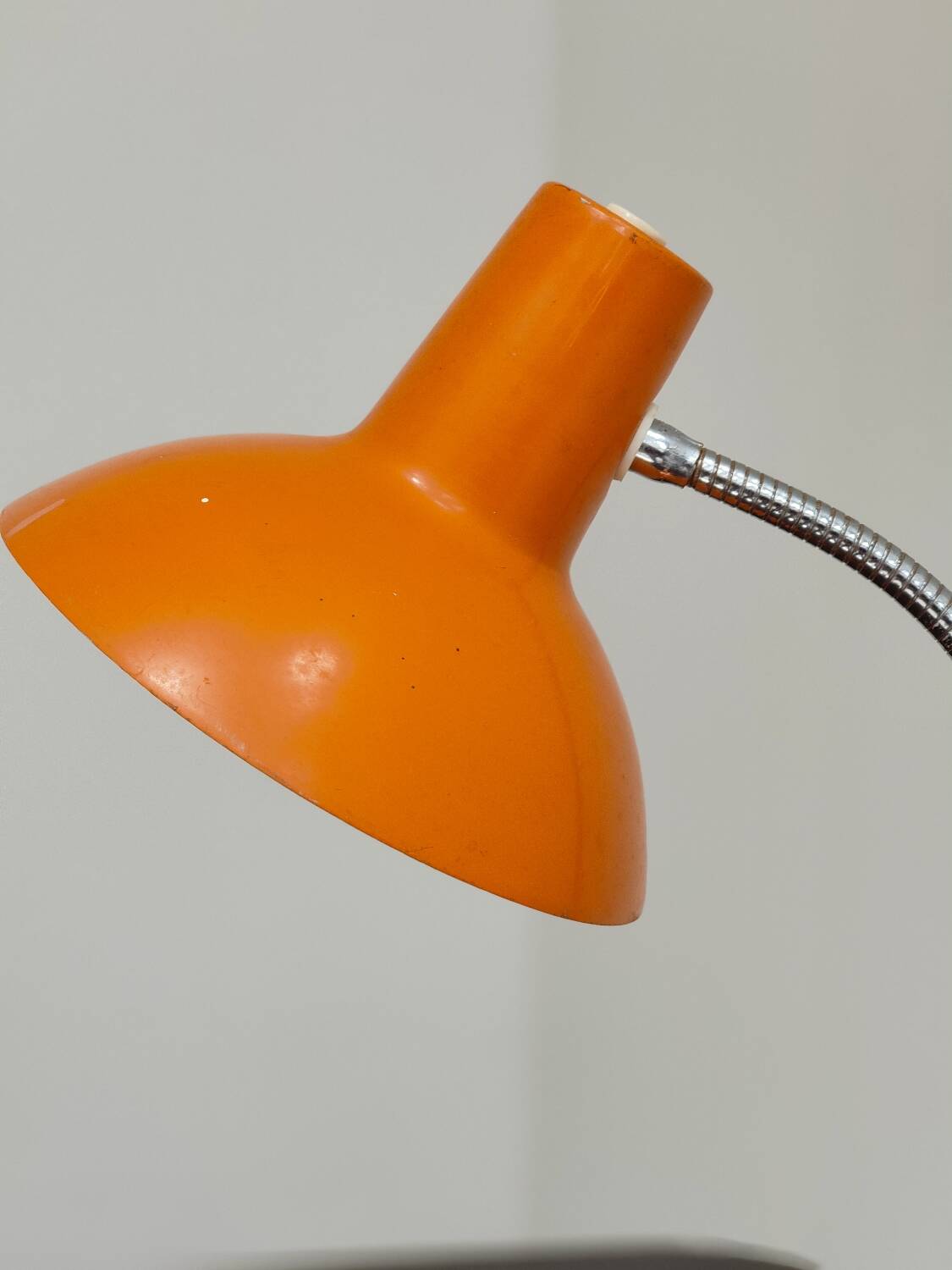 Orange and chrome articulated Cocotte lamp France 1970
