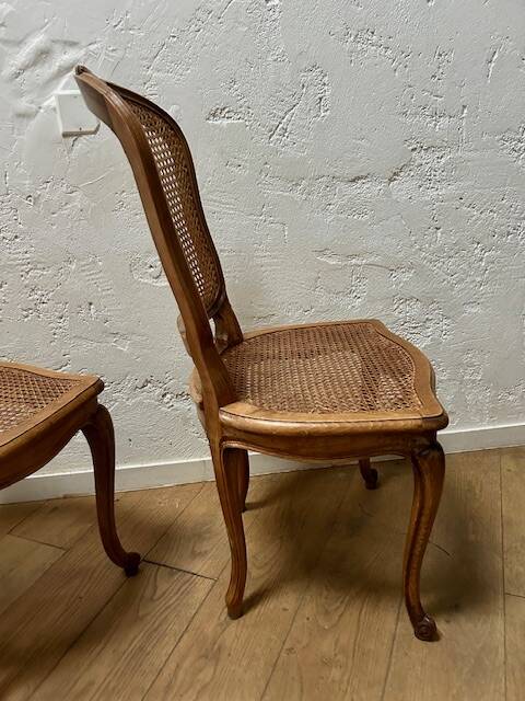 Set of 4 caned chairs